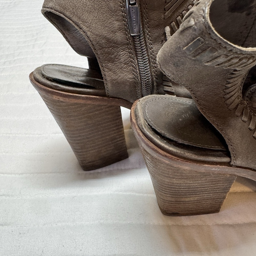 Vince Camuto Karinta Open-toe Slingback Bootie Grey Suede 4" Heel 7M - Picture 6 of 12